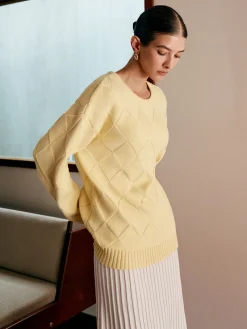 COMMENSE Plain Diamond Sweater* Sweater Tops|Sweaters & Cardigans