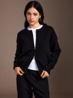 COMMENSE Plain Double Zip Cardigan* Cardigans|Sweaters & Cardigans