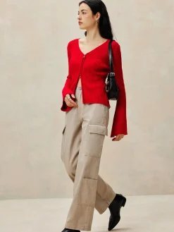 COMMENSE Plain Double Zip Knit Cardigan* Cardigans|Sweaters & Cardigans