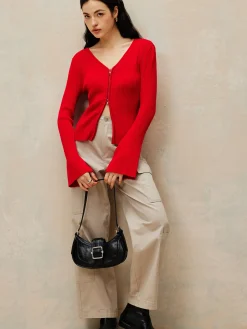 COMMENSE Plain Double Zip Knit Cardigan* Cardigans|Sweaters & Cardigans