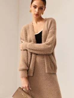 COMMENSE Plain Fuzzy Cozy Sweater Co-ords* Sweater Tops|Sweaters & Cardigans