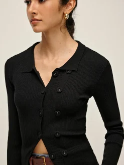 COMMENSE Plain Lapel Button Cardigan* Cardigans|Sweaters & Cardigans