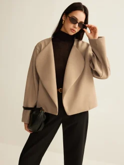 COMMENSE Plain Lapel Shift Jacket* Outerwear|Jackets