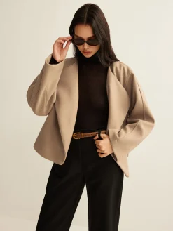 COMMENSE Plain Lapel Shift Jacket* Outerwear|Jackets