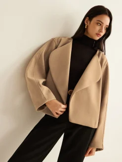 COMMENSE Plain Lapel Shift Jacket* Outerwear|Jackets