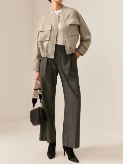 COMMENSE Plain Long Sleeve Cargo Jacket* Outerwear|Tops