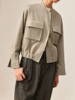 COMMENSE Plain Long Sleeve Cargo Jacket* Outerwear|Tops