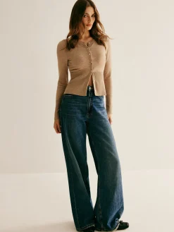COMMENSE Plain Paneled Button Corset Cardigan* Cardigans|Sweaters & Cardigans