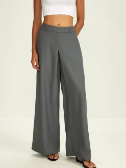 COMMENSE Plain Pockets Suit Wide Leg Pants* Bottoms
