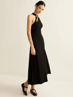 COMMENSE Plain Sleeveless Cutout Dress* Black Dresses|Casual Dresses