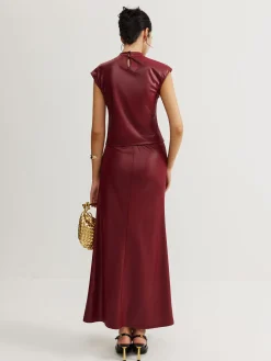 COMMENSE Plain Sleeveless Ruched Skirt Set* Skirt Sets|Long Sleeve Sets