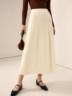 COMMENSE Plain Sweater Midi Skirt* Knitwear
