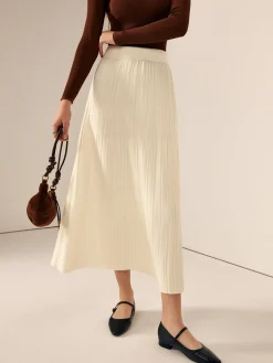 COMMENSE Plain Sweater Midi Skirt* Knitwear
