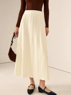 COMMENSE Plain Sweater Midi Skirt* Knitwear