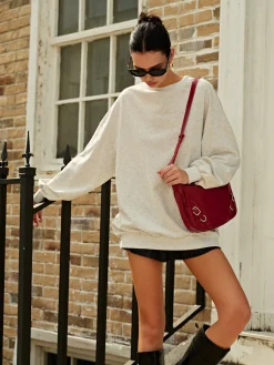 COMMENSE Plain Versatile Cutout Sweatshirt* Sweatshirts & Hoodies|Tops
