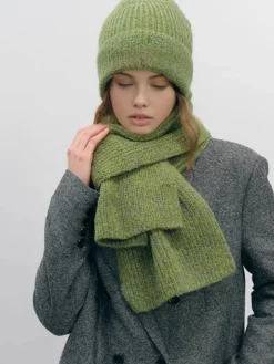 COMMENSE Plain Warm Knit Hat With Scarf* Hair Claws & Hats|Accessories