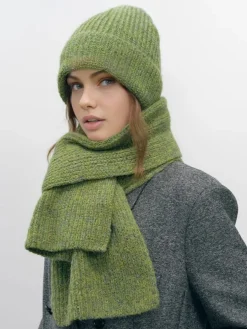 COMMENSE Plain Warm Knit Hat With Scarf* Hair Claws & Hats|Accessories