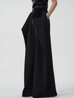 COMMENSE Plain Zipper Design Pants* Pants|Bottoms