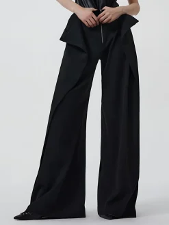 COMMENSE Plain Zipper Design Pants* Pants|Bottoms