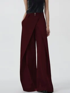 COMMENSE Plain Zipper Design Pants* Pants|Bottoms