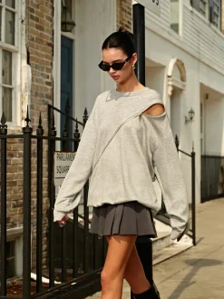 COMMENSE Plain Zipper Loose Sweatshirt* Sweatshirts & Hoodies|Tops