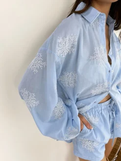 COMMENSE Plant Embroidery Casual Shorts Set* Shorts Sets|Shorts