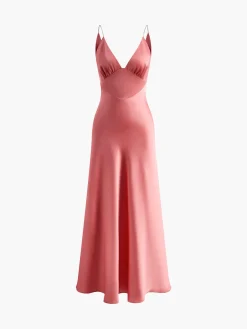 COMMENSE Pleated Backless Cami Long Dress* Cocktail & Party Dresses|Summer Dresses