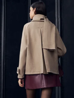 COMMENSE Pleated Button Scarf Jacket* Outerwear|Jackets