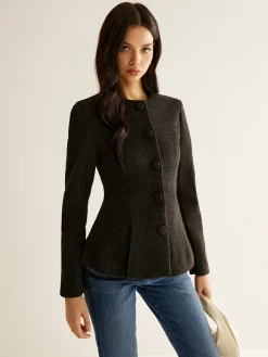 COMMENSE Pleated Button Slim Blazer Without Belt* Outerwear|Blazers