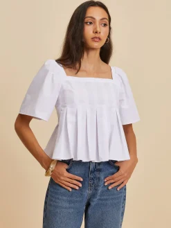 COMMENSE Pleated Crew Neck Blouse* Blouses & Shirts|Tops