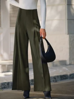 COMMENSE Pleated Design Wide-Leg Pants* Pants|Bottoms