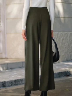 COMMENSE Pleated Design Wide-Leg Pants* Pants|Bottoms