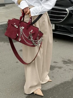 COMMENSE Pleated Draped Baggy Pants Without Belt* Wide Leg|Pants