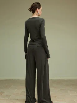 COMMENSE Pleated Draped Jersey Pants* Pants|Matching Sets
