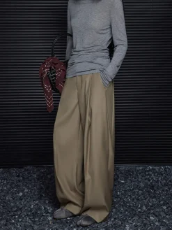 COMMENSE Pleated Draped Pants Without Belt* Pants|Bottoms