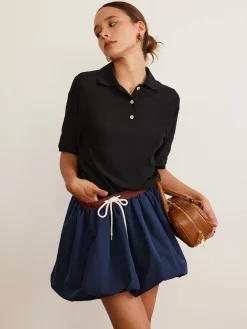 COMMENSE Pleated Drawstring Bubble Mini Skirt* Skirts|Bottoms