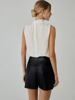 COMMENSE Pleated High Neck Sleeveless Blouse* Blouses & Shirts|Tops