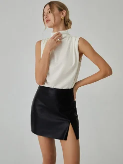 COMMENSE Pleated High Neck Sleeveless Blouse* Blouses & Shirts|Tops