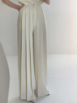 COMMENSE Pleated High Waist Wide Leg Pants* Wide Leg|Pants