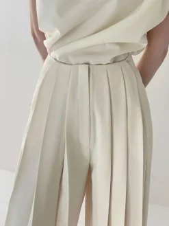 COMMENSE Pleated High Waist Wide Leg Pants* Wide Leg|Pants