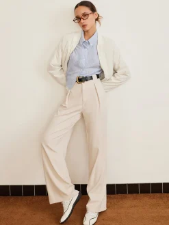 COMMENSE Pleated High-Waist Belted Pants* Pants|Bottoms