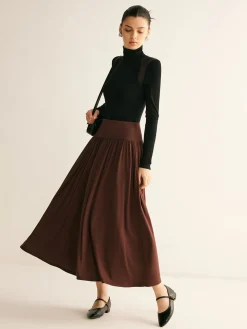 COMMENSE Pleated Jersey Midi Skirt* Skirts|Bottoms