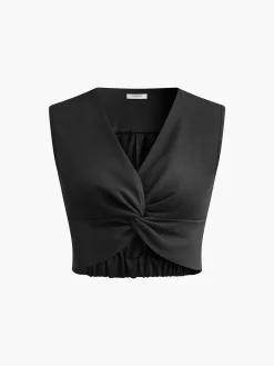 COMMENSE Pleated Knotted Tank Top* Tank Tops & Camis|Tops