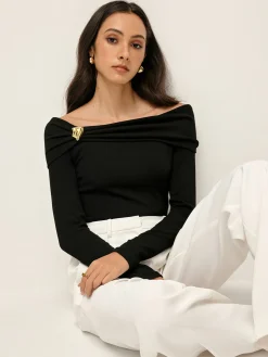 COMMENSE Pleated Off Shoulder Blouse* Blouses & Shirts|Tops