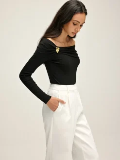 COMMENSE Pleated Off Shoulder Blouse* Blouses & Shirts|Tops