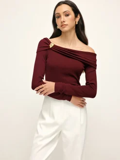 COMMENSE Pleated Off Shoulder Blouse* Blouses & Shirts|Tops