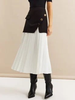 COMMENSE Pleated Panel Midi Skirt* Skirts|Bottoms