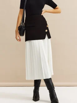 COMMENSE Pleated Panel Midi Skirt* Skirts|Bottoms