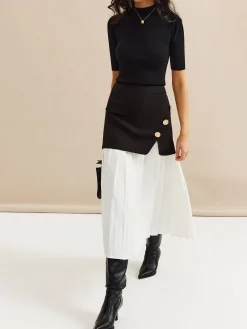 COMMENSE Pleated Panel Midi Skirt* Skirts|Bottoms