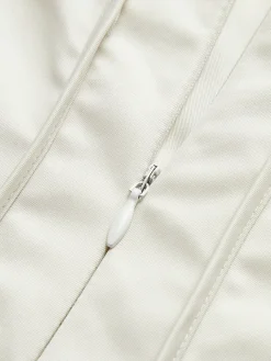 COMMENSE Pleated Piping Flowy Cami Dress* White Dresses|Casual Dresses